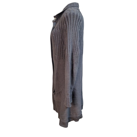 Apt 9 Snap Front Long Cardigan Size L Women's  Gray Quiet Luxury  Mock‎ Neck - Picture 8 of 11